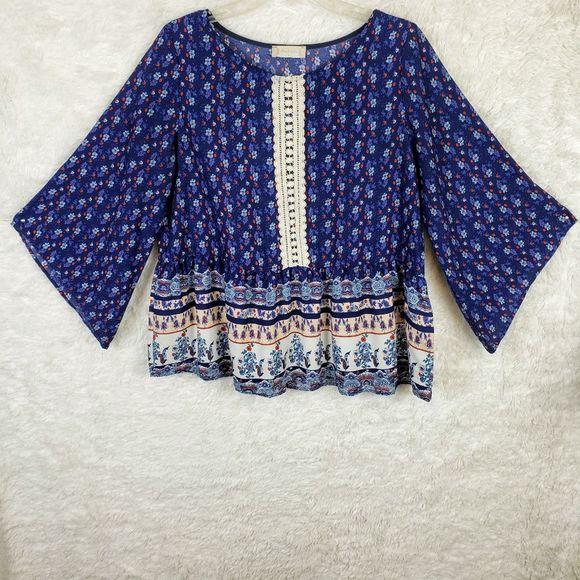Altar'd State Tops - Altar'd State Caramela Boho Gypsy Top Sz L